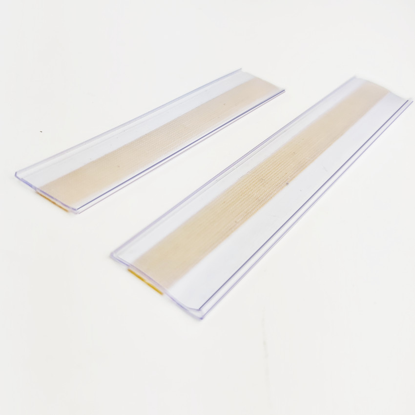 H3cm 플라스틱 상품 가격 화자 서명 레이블 표시 데이터 스트립 PVC 클립 홀더 선반 랙에 접착 테이프 100pcs